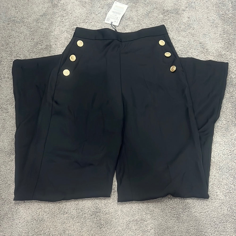 NWT Zara Wide Leg Button Pants